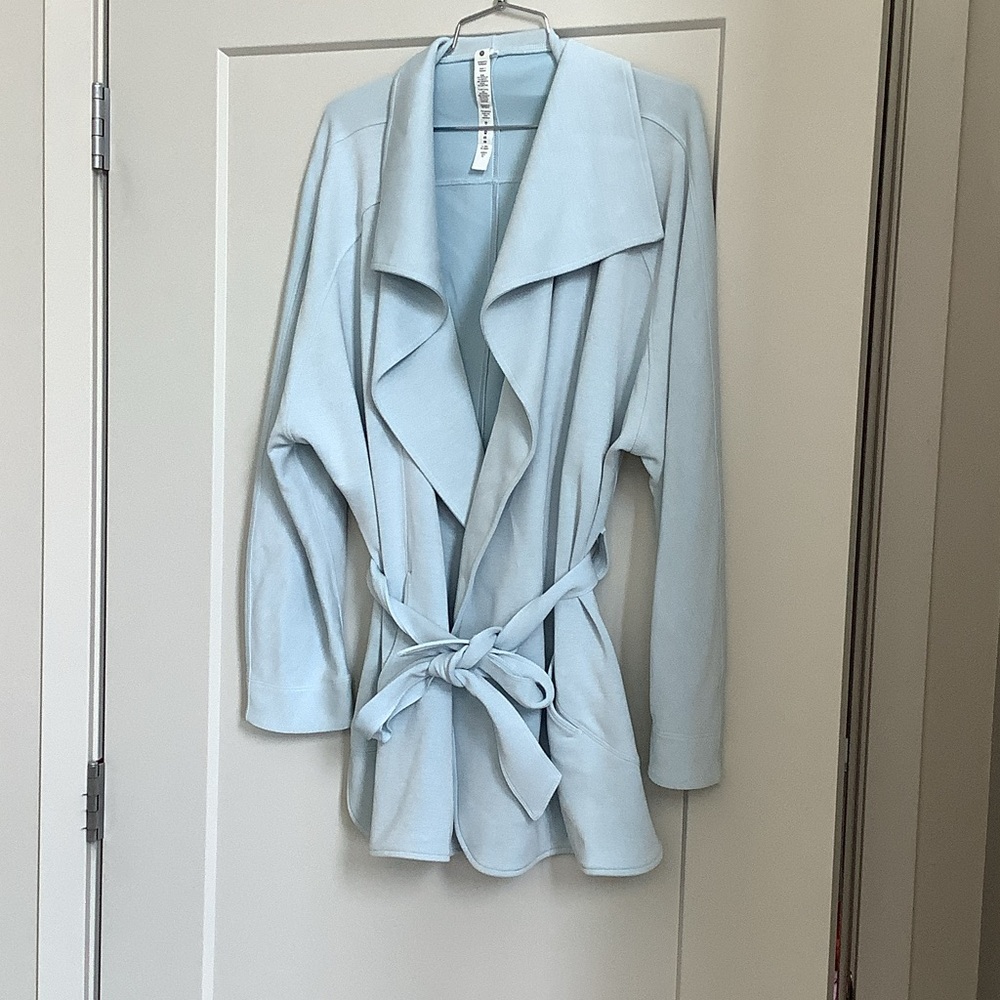 lululemon athletica Light Blue Tie-Waist Trench Jacket